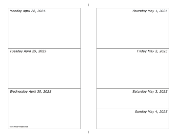 04/28/2025 Weekly Calendar-landscape Calendar