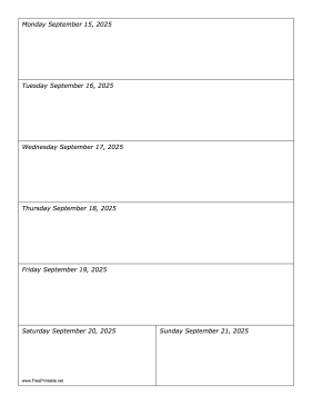 09/15/2025 Weekly Calendar-portrait Calendar