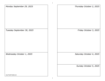 09/29/2025 Weekly Calendar-landscape Calendar