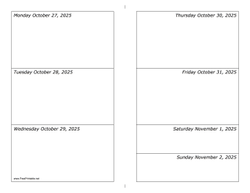 10/27/2025 Weekly Calendar-landscape Calendar