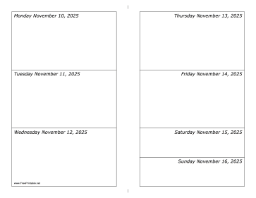 11/10/2025 Weekly Calendar-landscape Calendar