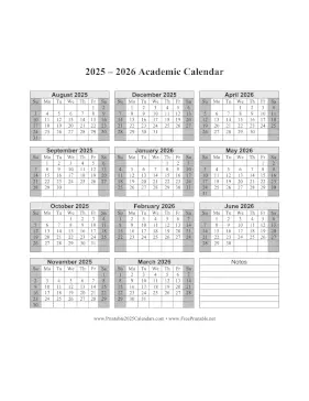 2025-2026 Academic Calendar Calendar