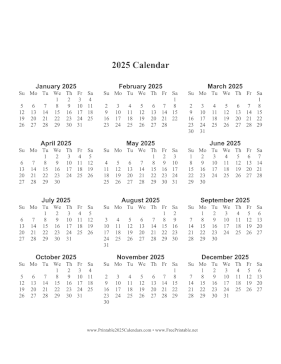 2025 Calendar One Page Large Vertical Calendar