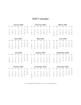 2025 Calendar One Page Vertical Calendar