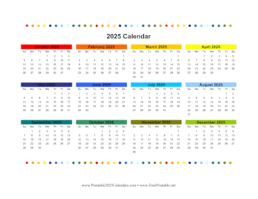 2025 Colorful Calendar Calendar