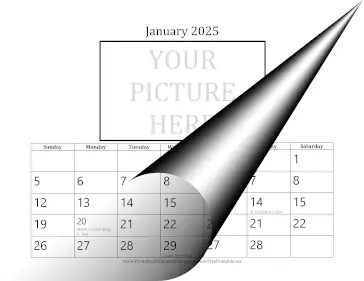 2025 Picture 3x5 Calendar