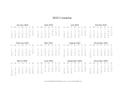 2025 Calendar (horizontal descending)