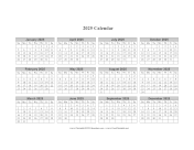 2025 Calendar One Page Horizontal Grid Descending calendar