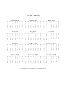 2025 Calendar on one page (vertical)