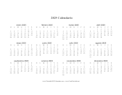 2025 Calendario en Una Pagina Horizontal