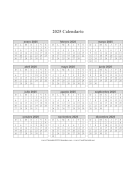 2025 Calendario en Una Pagina Vertical