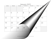 2025 Calendar with days of adjacent months in gray