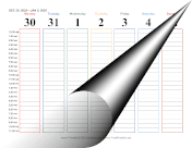 2025 Hourly Calendar