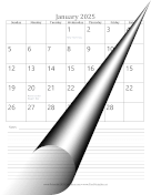 2025 Monthly Calendar with Notes Portrait