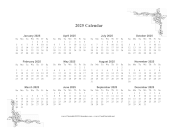 2025 One Page Calendar With Flowers