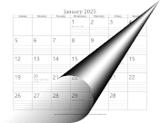 2025 Calendar with Lines